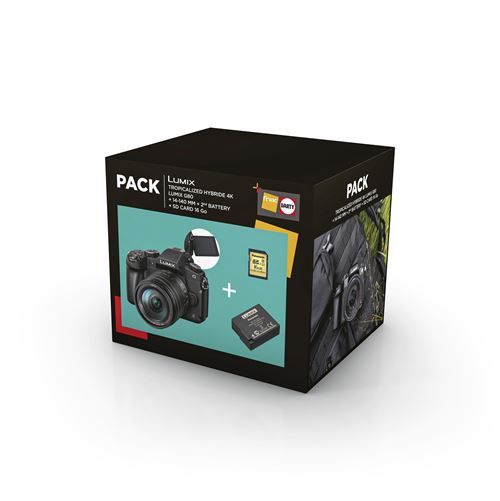 Pack Fnac Hybride Panasonic Lumix G80 Noir + G14-140mm f/3,5-5,6 + 2ème batterie + Carte SD 16 Go No