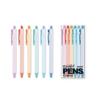 Set Stylos à bille effaçables Itotal 6 Couleurs Modèle aléatoire