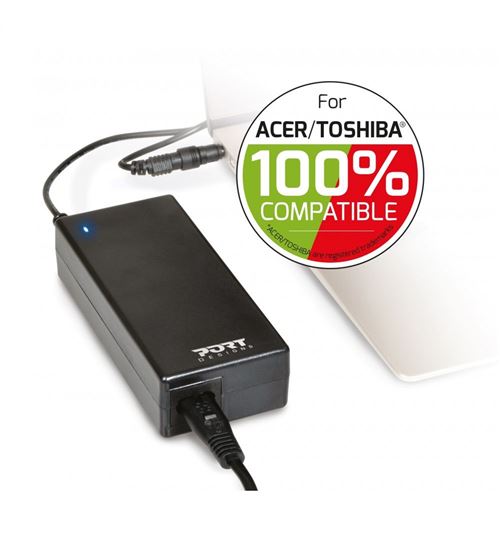 Chargeur Port Designs pour Ordinateur Acer et Toshiba 90 W