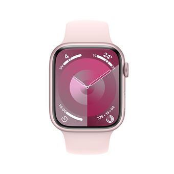 Apple Watch Series 9 GPS 45 mm Boîtier en aluminium Rose avec bracelet sport Rose clair S/M