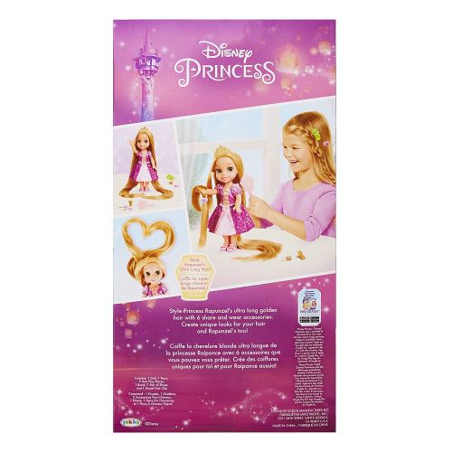 Poupée Raiponce Disney Princesses - JAKKS PACIFIC - 38cm - Articulée - Robe  à motif