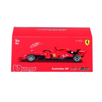 Voiture Bburago Ferrari 2018 F1 avec casque Leclerc 1:43