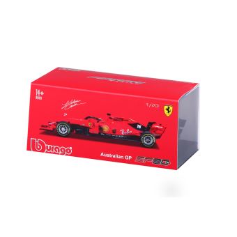 Voiture Bburago Ferrari 2018 F1 avec casque Leclerc 1:43