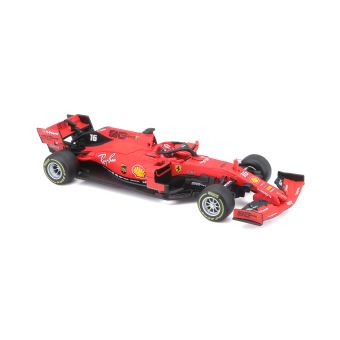 Voiture Bburago Ferrari 2018 F1 avec casque Leclerc 1:43