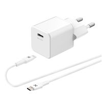 Chargeur secteur Wefix 20 W Blanc + Câble USB Type C vers USB Type C 1 m