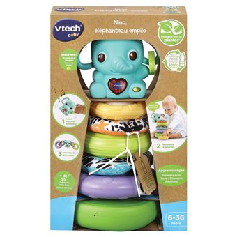 Jeu d'éveil Vtech Baby Nino éléphanteau empilo 3 en 1 - 1