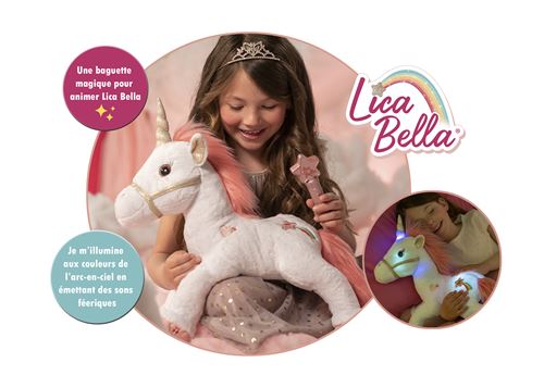 Peluche licorne lica clearance bella lumineuse