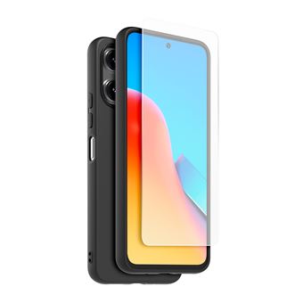 Pack Made For Xiaomi Coque arrière semi-rigide Noir et Protège-écran en verre trempé pour Xiaomi Redmi 12 4G/5G Transparent