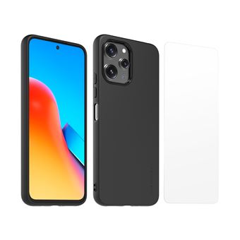 Pack Made For Xiaomi Coque arrière semi-rigide Noir et Protège-écran en verre trempé pour Xiaomi Redmi 12 4G/5G Transparent