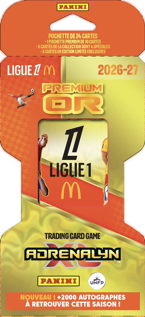 Carte à collectionner Panini Pochette 24 cartes Adrenalyn Ligue 1 McDonald's 2026/27 Premium Or