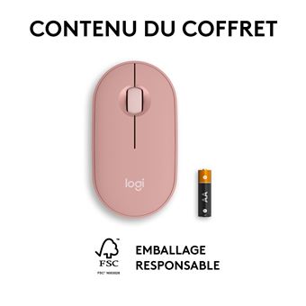 Souris sans fil Bluetooth Logitech Pebble Mouse 2 M350s Rose