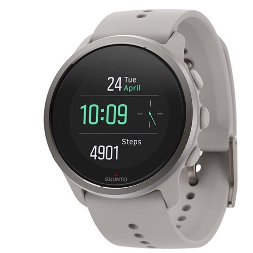 Suunto 5 Peak - 43 mm - grijs - sporthorloge met riem - silicone - grijs - afmeting pols: 120-200 mm - display 1.1 - Bluetooth - 39 g - bergzand
