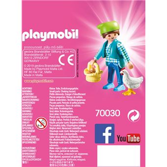 Playmobil Country La vie à la ferme 70030 Fermière avec poule