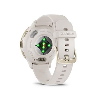 Montre connectée Garmin Venu 3S 41mm en acier Soft Gold, boîtier ivoire et bracelet en silicone ivoire