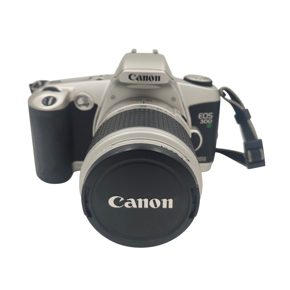 Appareil Photo Argentique Canon EOS 500N Et Tamron 28 300mm F3 5 6 3 Gris Et Noir Reconditionne