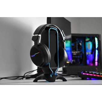 Support Casque Gamer En Métal RoxNvm - Porte Casque Et Manette, Design Universel Noir - Pour Bureau, Chambre, Studio