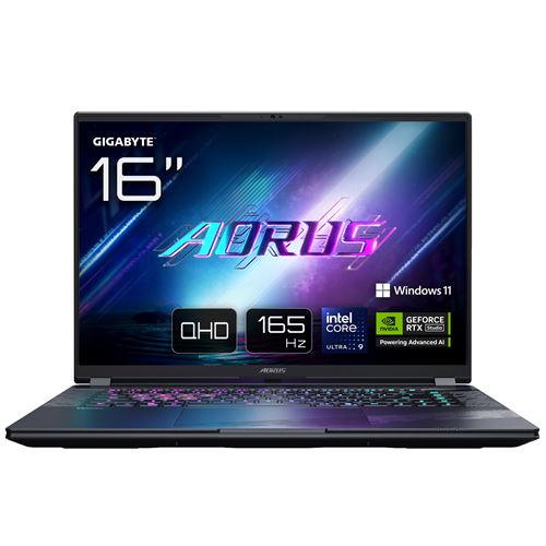 PC portable gaming Gigabyte Aorus Elite 16 BWHC3FRC65SP 16" WQXGA 165 Hz Intel® Core™ Ultra 9 32 Go RAM 2 To SSD Nvidia GeForce RTX 5070 Gris