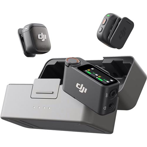 Mini microphone sans fil Dji Mic 3 Noir 2 TX + 1 RX + Boîtier de