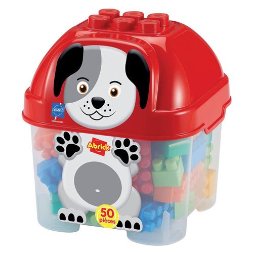 Jeu de construction Ecoiffier Baril chien Abrick 50 pièces