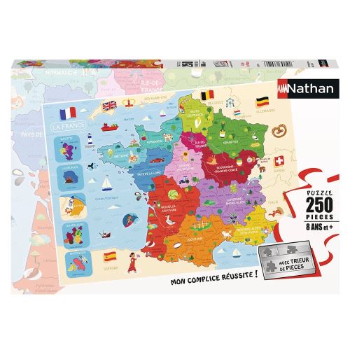 Ntha Puzzle 250 Pièces Nathan Carte De France