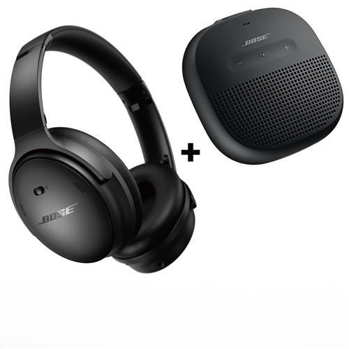 Pack Duo Casque arceau circum aural sans fil Bluetooth Bose QuietComfort à réduction de bruit + Enceinte Soundlink Micro 1