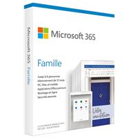 Microsoft 365 Famille - Jusqu'à 6 utilisateurs - PC ou Mac - 1 an
