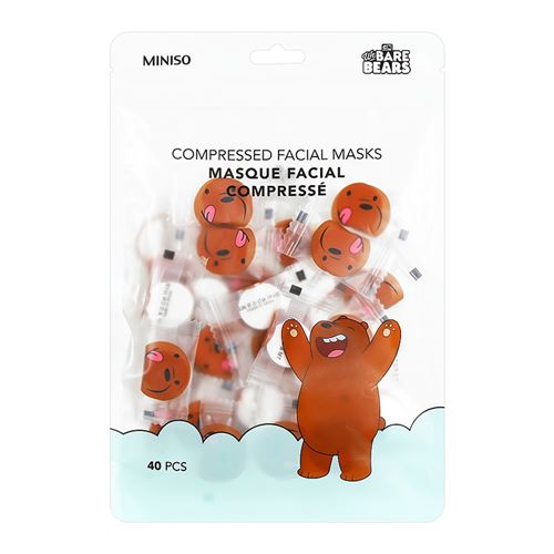 Masque visage compresse Miniso We Bare Bears Grizzly