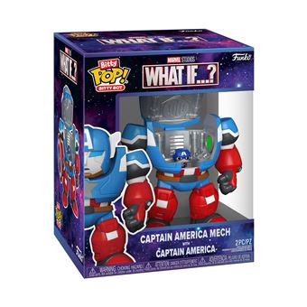 Pack 2 Figurines Funko Bitty Bot Marvel Wi Captain America Mech with Captain America - 1