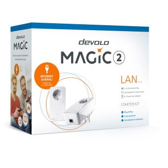 devolo Magic 2 LAN - Starter Kit - pont - GigE, HomeGrid - Branchement mural (pack de 2)