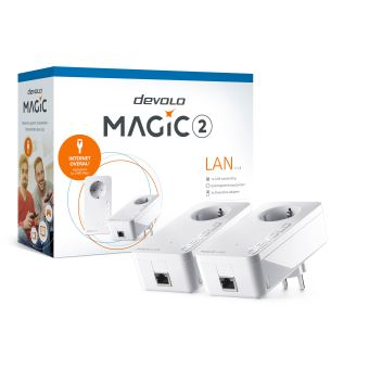 devolo Magic 2 LAN - Starter Kit - pont - GigE, HomeGrid - Branchement mural (pack de 2)