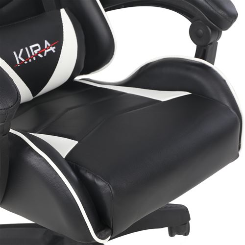 Siège gaming Kira Nagamaki Blanc et noir - Chaise gaming - Achat