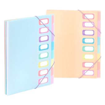 Trieur extensible Viquel Rainbow Pastel 8 compartiments et porte-étiquette Modèle aléatoire