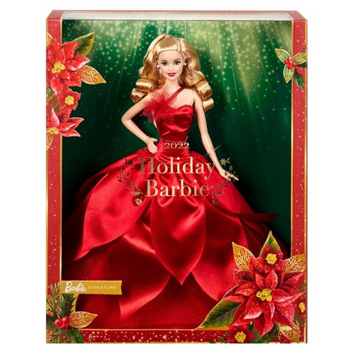 Poupée Barbie Signature Barbie Joyeux Noël Blonde Rouge