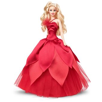 Poupée Barbie Signature Barbie Joyeux Noël Blonde Rouge