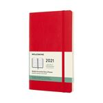 Agenda 2021 semainier Moleskine Horizontal Souple grand format Rouge