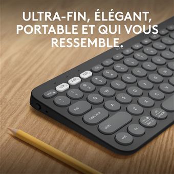 Clavier sans fil Bluetooth Azerty Logitech Pebble Keys 2 K380s Graphite