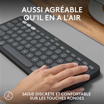 Clavier sans fil Bluetooth Azerty Logitech Pebble Keys 2 K380s Graphite