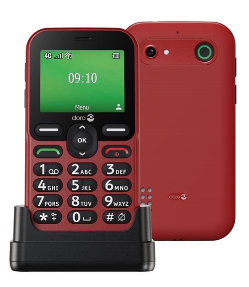 DORO Leva E10 - 4G téléphone de service - microSD slot - rear camera - rouge
