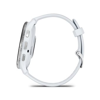 Montre connectée Garmin Venu 3 45mm en acier Silver, boîtier blanc et bracelet en silicone blanc