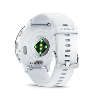 Montre connectée Garmin Venu 3 45mm en acier Silver, boîtier blanc et bracelet en silicone blanc