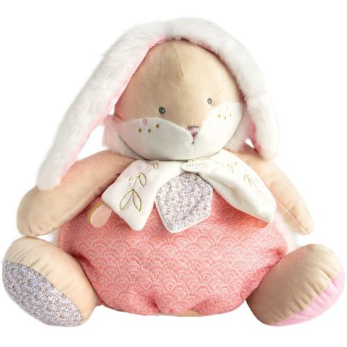 Animal en peluche Doudou et Compagnie Range pyjama lapin sucre Rose