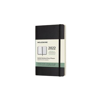 Agenda semainier Moleskine Format de poche Couverture souple 2022 Noir