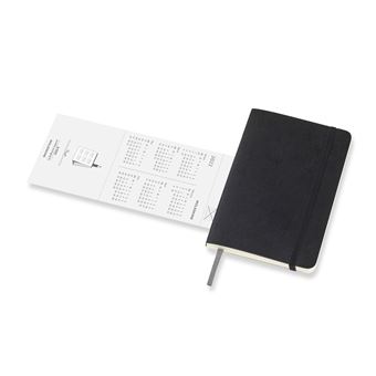 Agenda semainier Moleskine Format de poche Couverture souple 2022 Noir