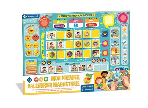 Jeu écriture et lettres Clementoni Mon premier calendrier magnétique