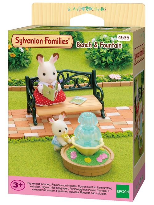 Playset Sylvanian Families Banc de jardin et fontaine