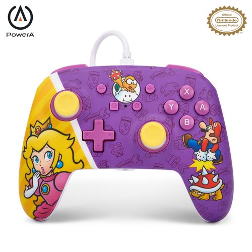 PowerA Manette filaire améliorée pour Nintendo Switch modèle Switch OLED et Switch Lite accessoire de jeu manette de jeu manette filaire sous licence officielle Mario: Princess Battle - vue 2