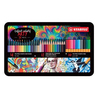 Coffret créatif Stabilo Arty 36 pièces