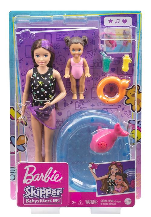 Coffret Barbie Skipper Baby-Sitter Piscine