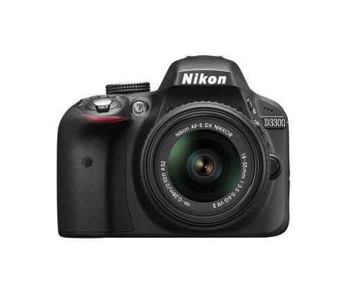 Reflex Nikon D3300 Noir + Ojectif 18-55 mm VR II + Fourre-tout + Carte mémoire SD 8 Go État correct - Nikon reconditionné disponible sur Fnac