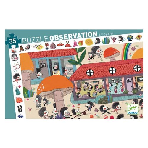 Djeco kinderpuzzel De egelschool 35 stukken